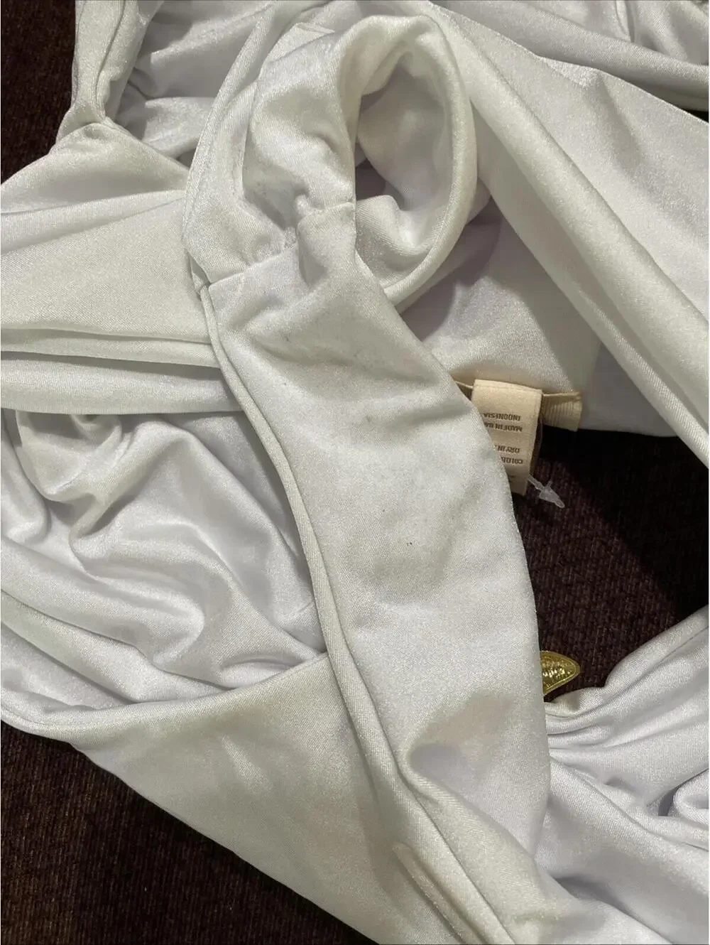 Cin Cin Diamond Seastar One Piece Swimsuit Pearl Cutout GOLD starfish $230 NWT